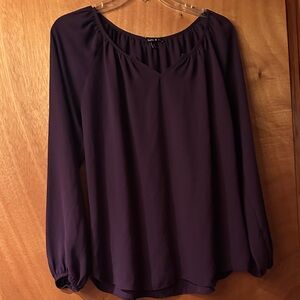 Sami & Jo Plum Blouse with Gathered Sleeves